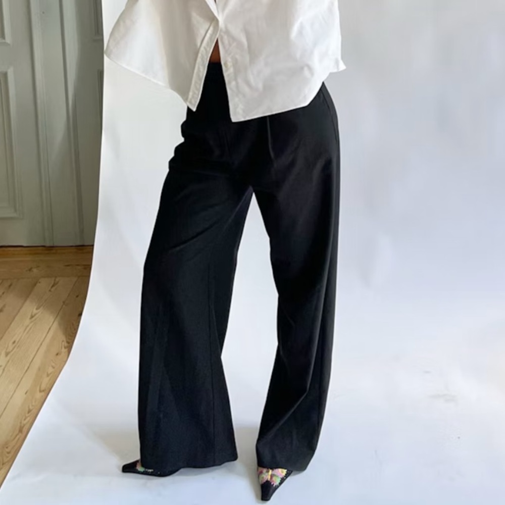 Djerf Avenue Black Wide-Leg Pants